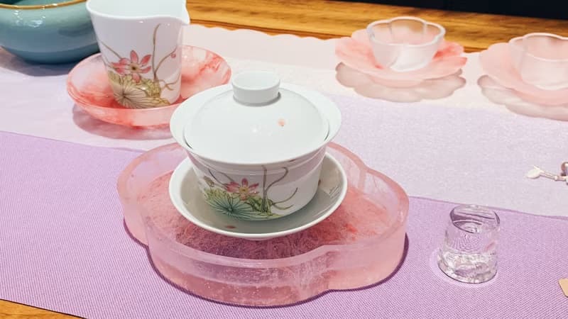 琉璃 海棠 粉彩 壺承