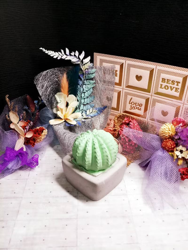 手作療癒系-球狀仙人掌盆摘擴香石- 新年-生日-情人節禮物