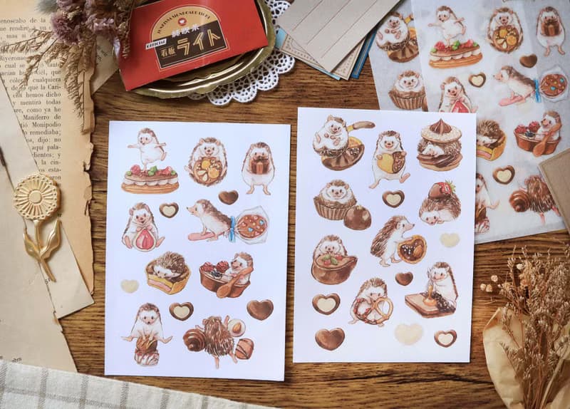 巧克力刺蝟-轉印貼紙