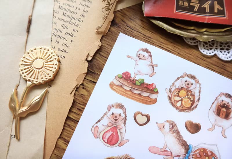 巧克力刺蝟-轉印貼紙