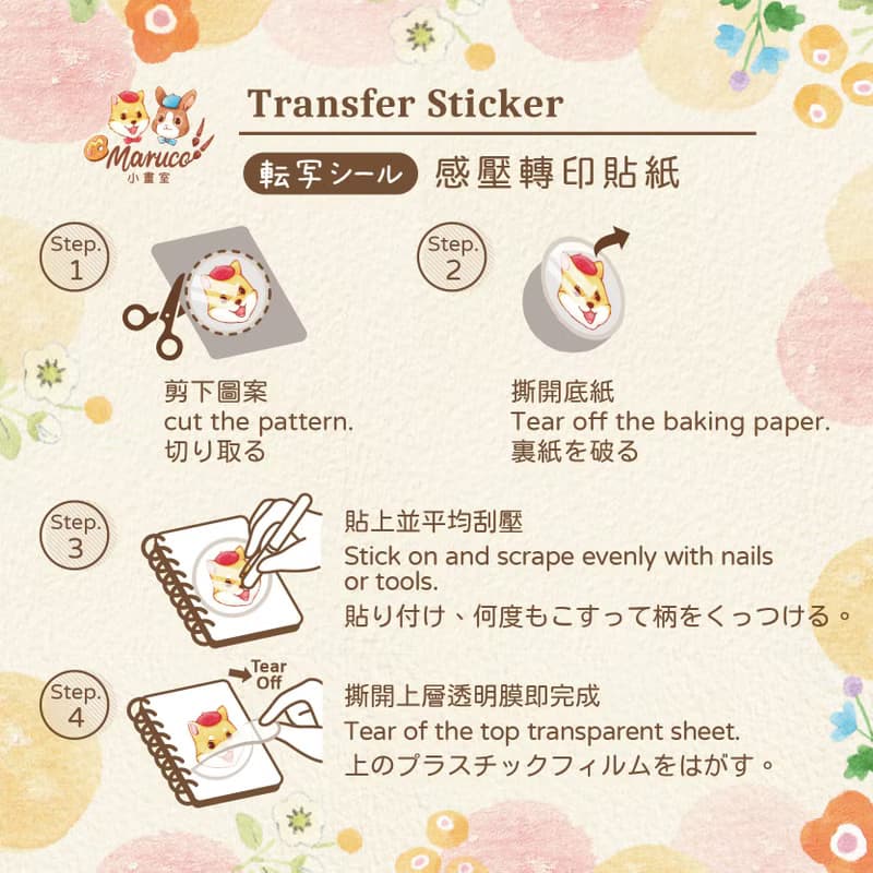 巧克力刺蝟-轉印貼紙