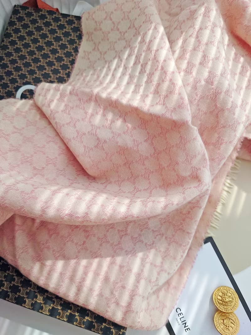 中古孤品 CELINE 老花凱旋門 羊毛 毛毯蓋毯頸巾圍巾領巾圍脖披肩