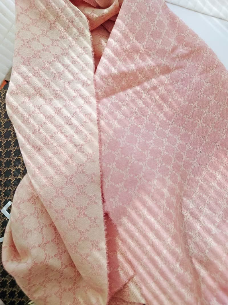 中古孤品 CELINE 老花凱旋門 羊毛 毛毯蓋毯頸巾圍巾領巾圍脖披肩