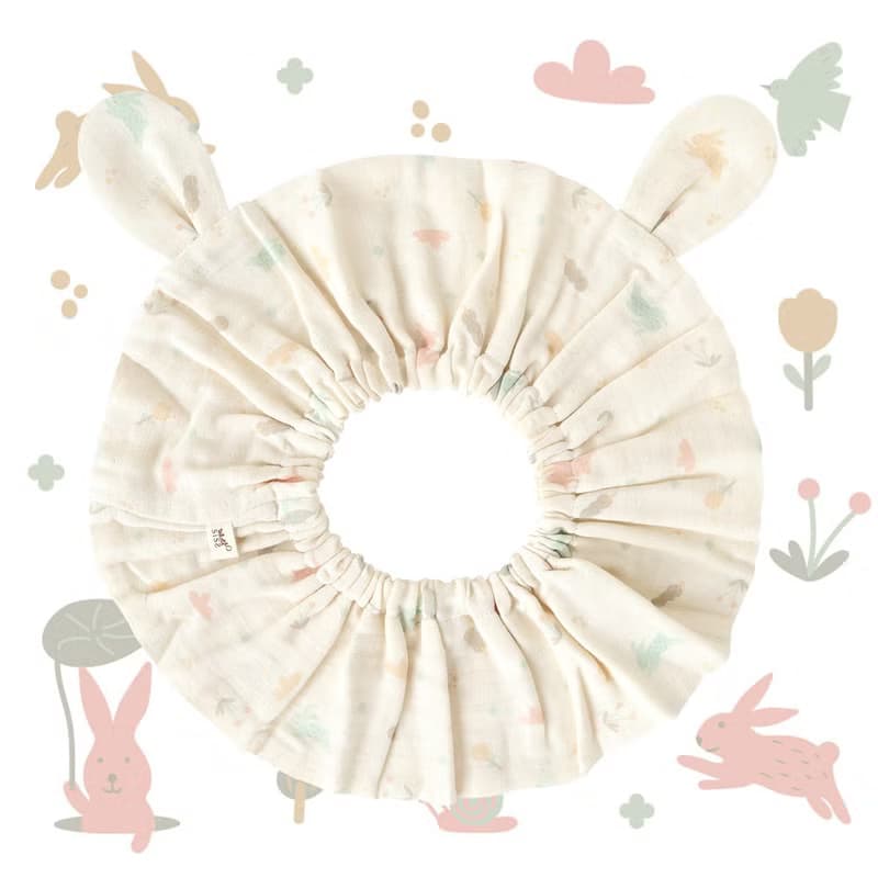 【SISSO有機棉】哈囉森林小兔紗布轉圈圈圍兜