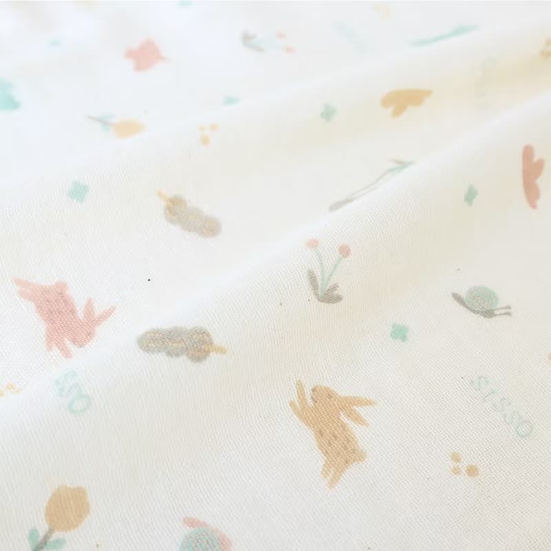 【SISSO有機棉】哈囉森林小兔紗布轉圈圈圍兜