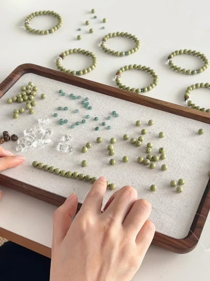 原創梨初牛油果阿拉善天然瑪瑙沉香手串植物系開運手鏈生日禮物