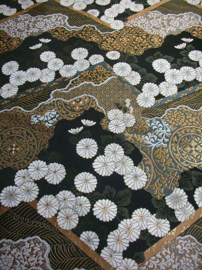 京西陣金襴錦織【山型地菊花紋】-短夾/皮夾/零錢