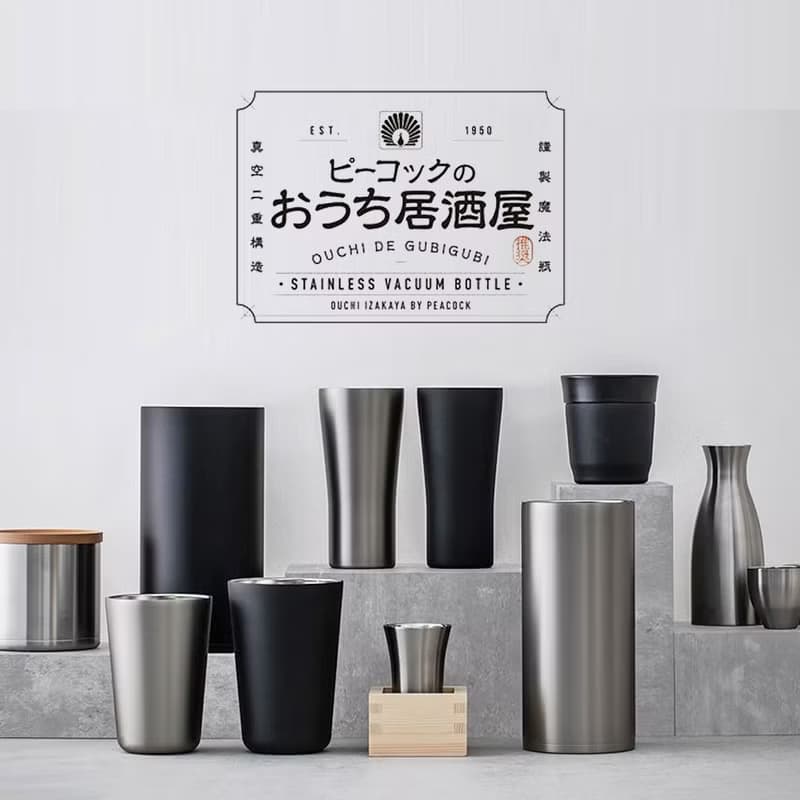 【孔雀Peacock】500ML真空斷熱 不鏽鋼杯/啤酒杯/燒酎酒杯-原剛色