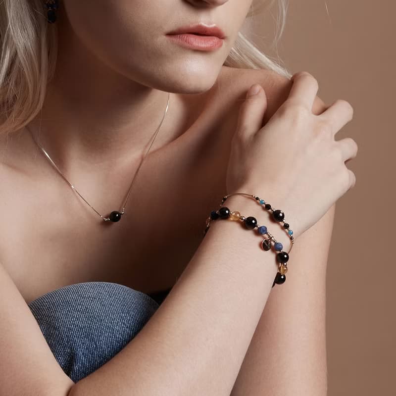 金運石藍磷灰14K包金水晶手鍊 禮物