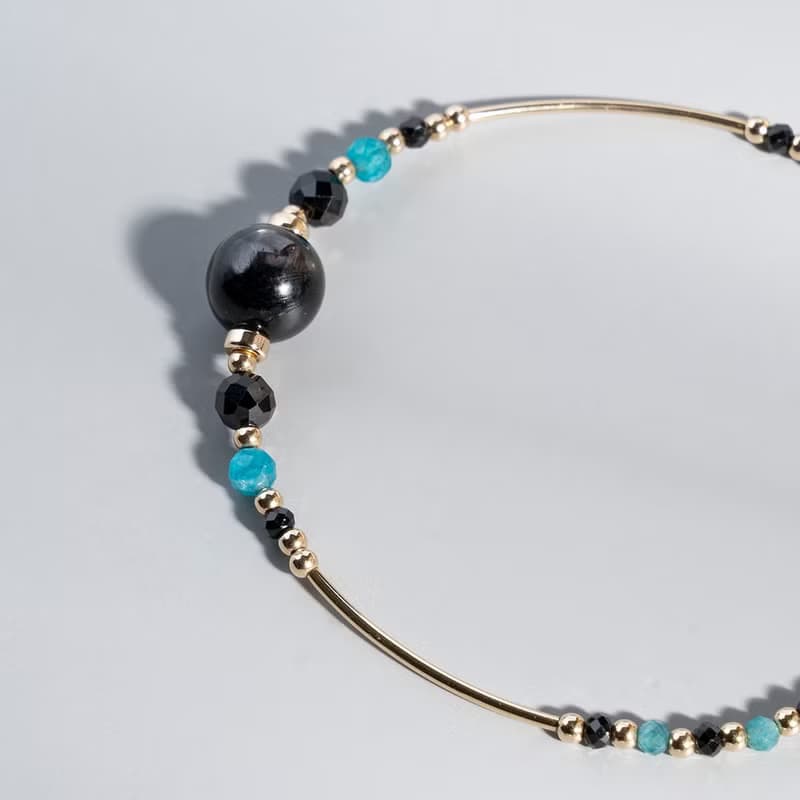 金運石藍磷灰14K包金水晶手鍊 禮物