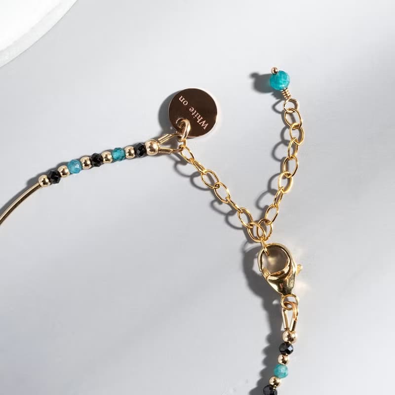 金運石藍磷灰14K包金水晶手鍊 禮物