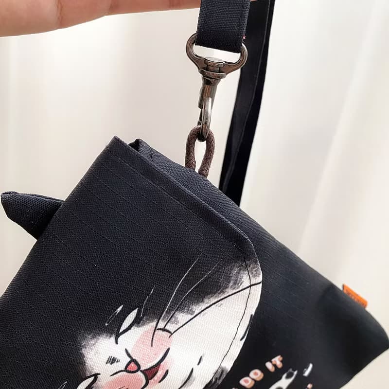 蛋定黑貓貓 造型隨身小包 手機包 旅行包 側背包 斜背包 防潑水