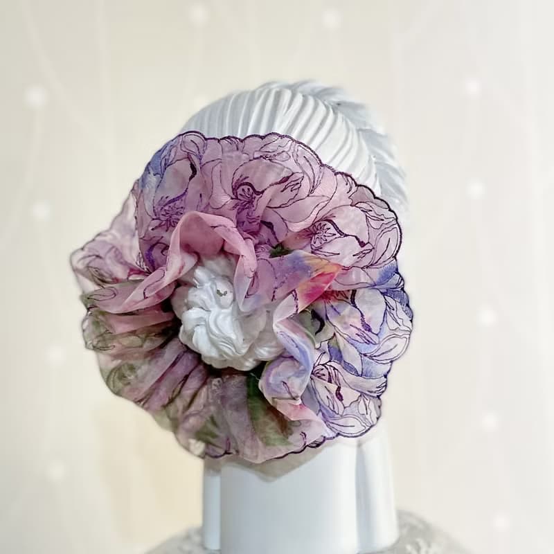 法式刺繡蕾絲大腸圈/ 髮圈 大腸髮圈 髮束 髮繩 髮飾 頭飾 禮物