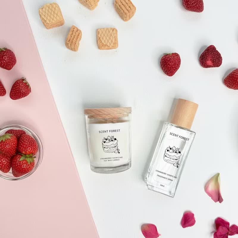 【Pinkoi設計展新品】草莓鬆餅 - 香氛噴霧 香氛蠟燭【新品預購】