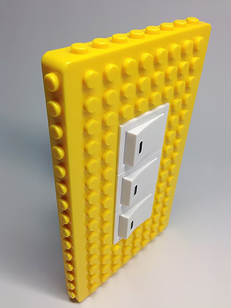 Qubefun 積木掛勾電源蓋+3入積木掛勾(活力黃) 相容樂高 可愛禮物