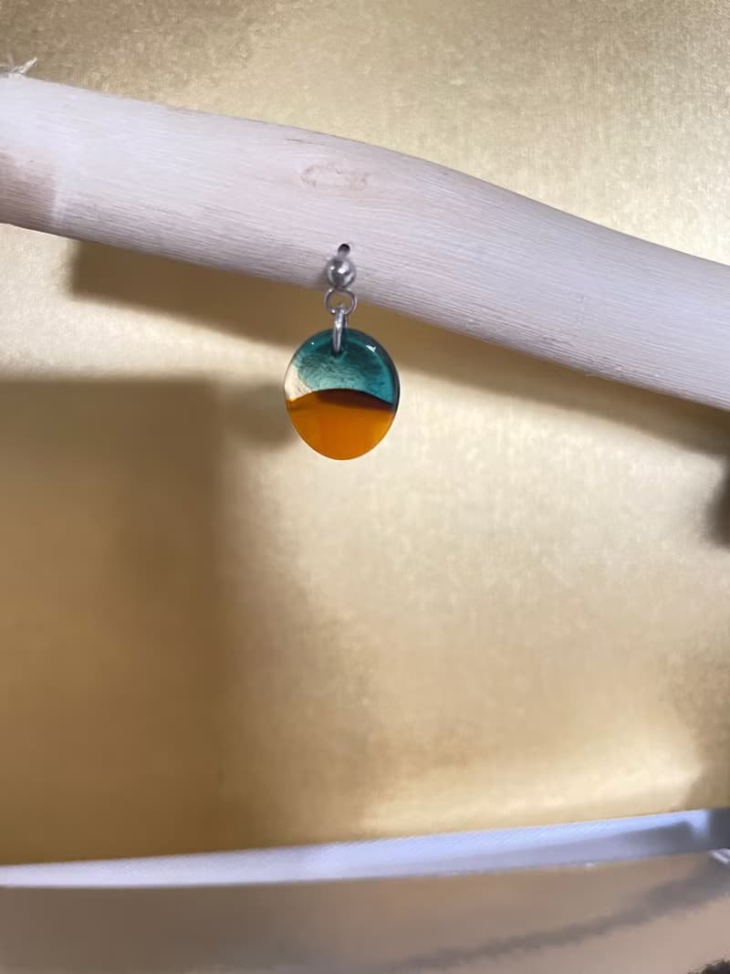 琉璃耳環 單邊1只 窗花 單邊耳環 夾式耳環 教堂玻璃 手作飾品