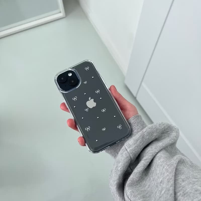 silver dot ribbon phone case