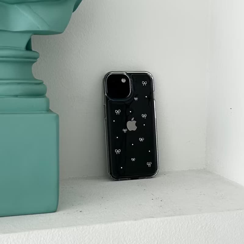 silver dot ribbon phone case