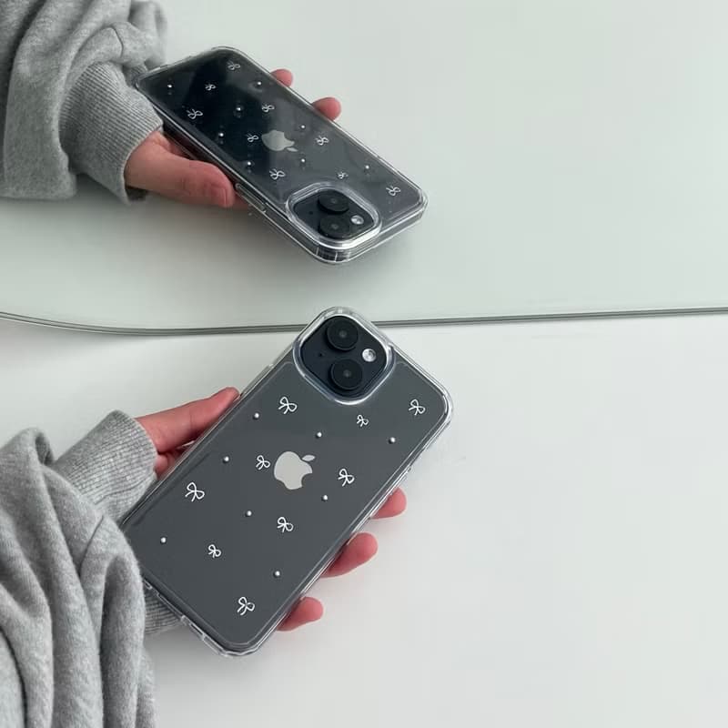 silver dot ribbon phone case