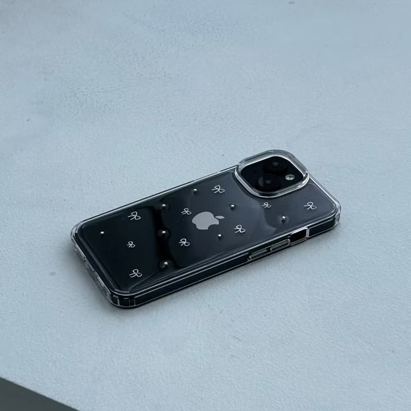 silver dot ribbon phone case