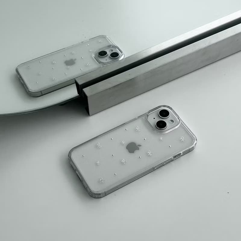 silver dot ribbon phone case