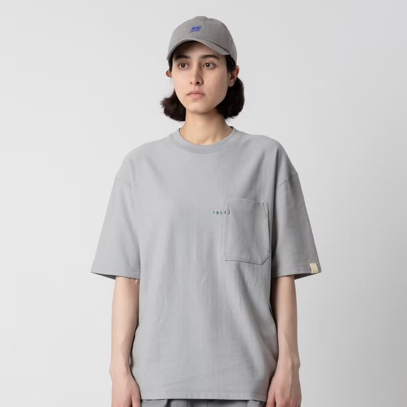 PocketTee雙層口袋小領口廓形寬松通勤短袖棉T恤Cityboy