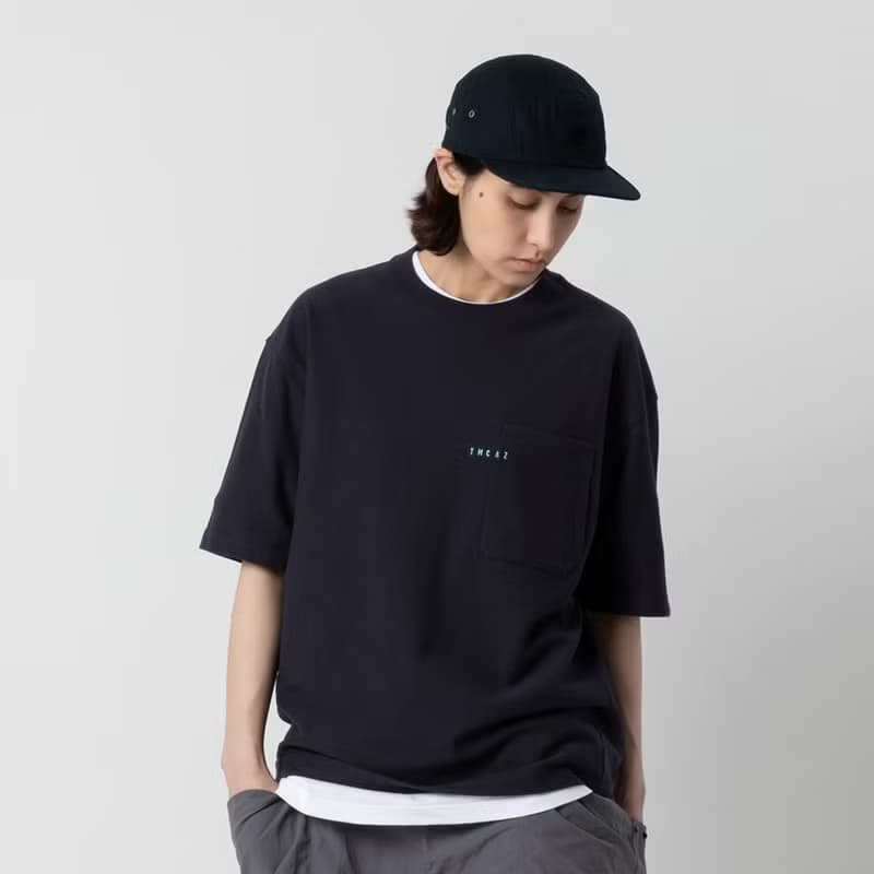 PocketTee雙層口袋小領口廓形寬松通勤短袖棉T恤Cityboy