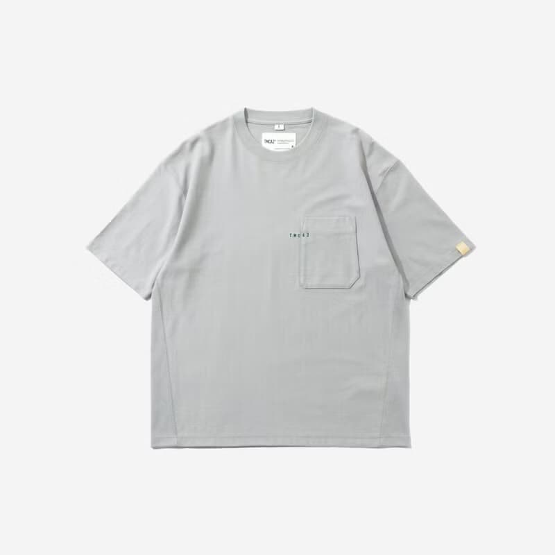 PocketTee雙層口袋小領口廓形寬松通勤短袖棉T恤Cityboy