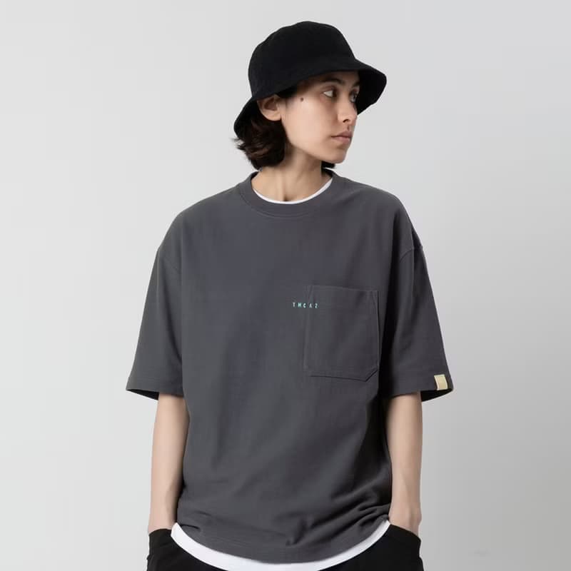 PocketTee雙層口袋小領口廓形寬松通勤短袖棉T恤Cityboy