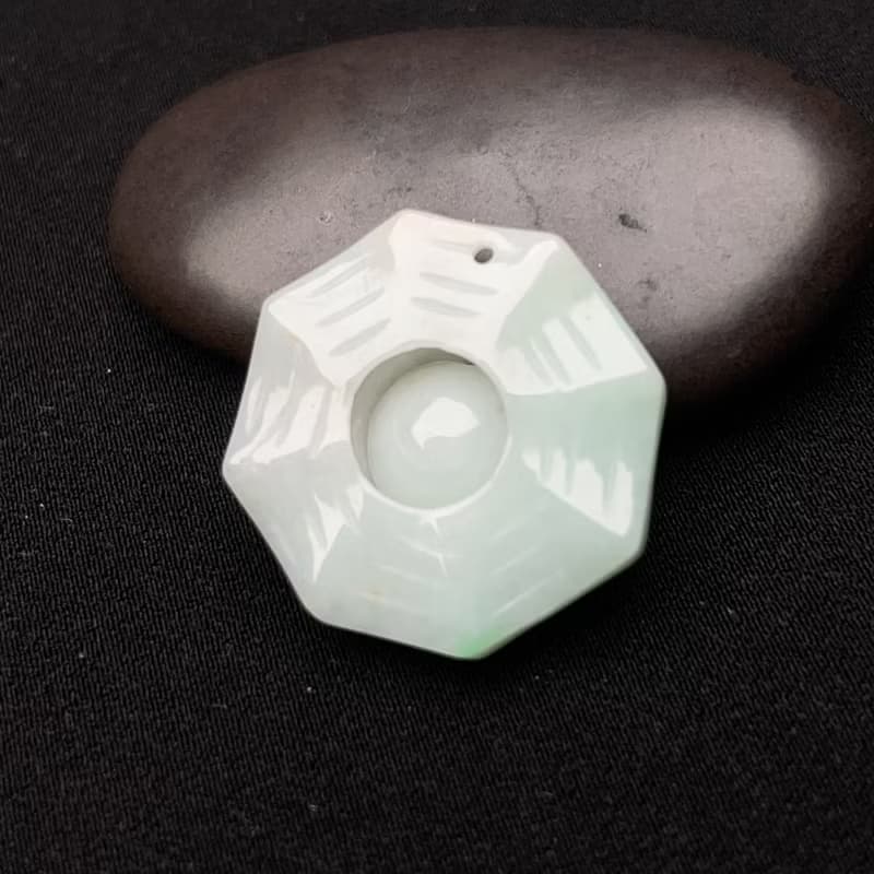 【乾坤太極】冰糯翡翠八卦吊飾 | 天然緬甸翡翠A貨 | 送禮
