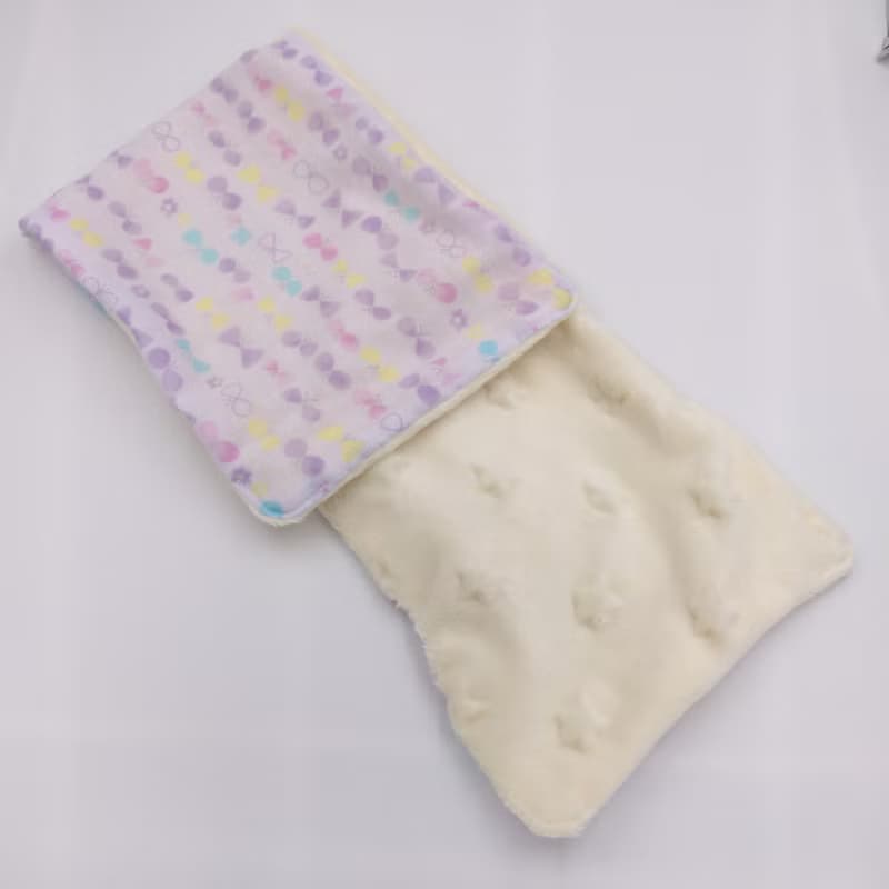 暖心手作紫底蝴蝶結二重紗保暖脖圍 設計款 彌月禮 暖呼呼