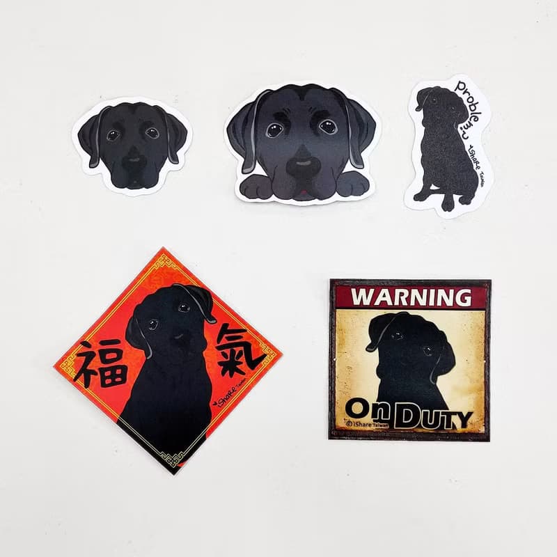 拉不拉多 2毛色 寵物防水抗曬貼紙 行李箱 滑板 衝浪板 春聯