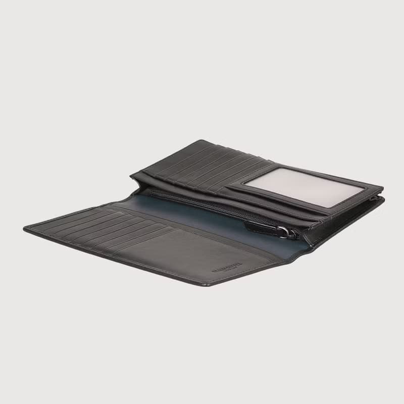 【滿3999送鑰匙圈】瓦拉頓-TW17卡拉鍊零錢長夾-黑色/BF537-301