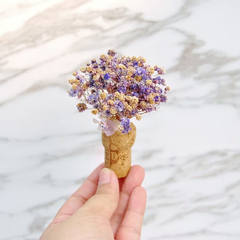 軟木塞乾燥花磁鐵-滿天星款 生日禮物 聖誕禮物