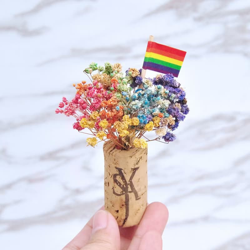 軟木塞乾燥花磁鐵-滿天星款 生日禮物 聖誕禮物