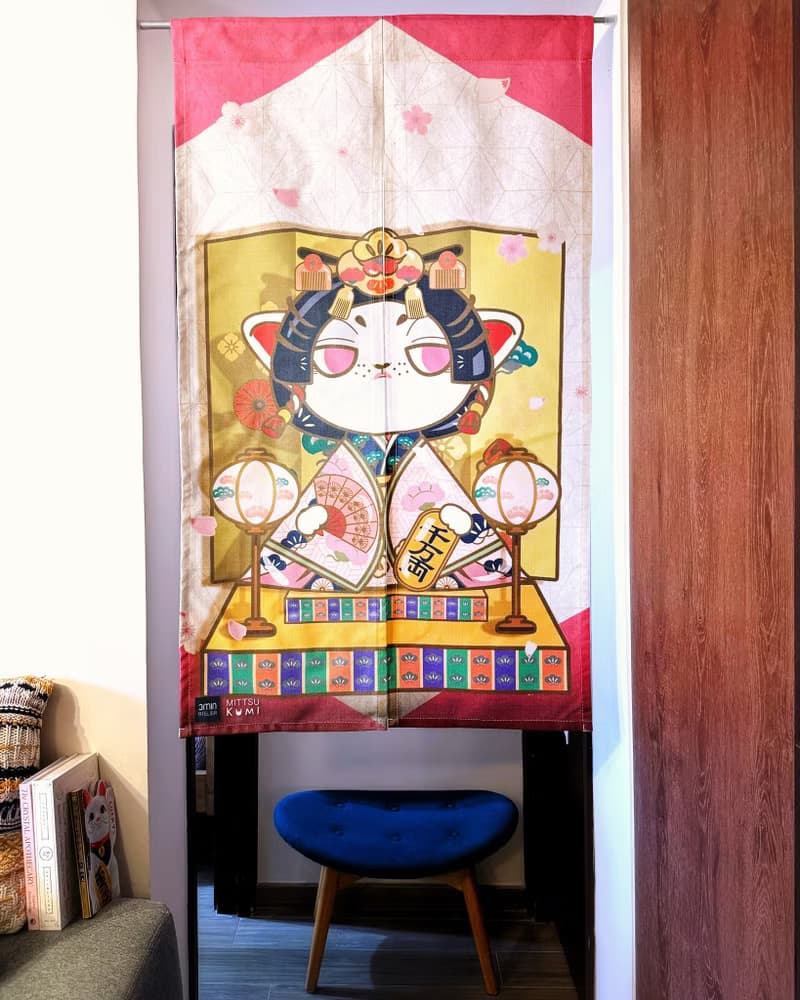 招財貓 Mittsu Kumi 布藝門簾