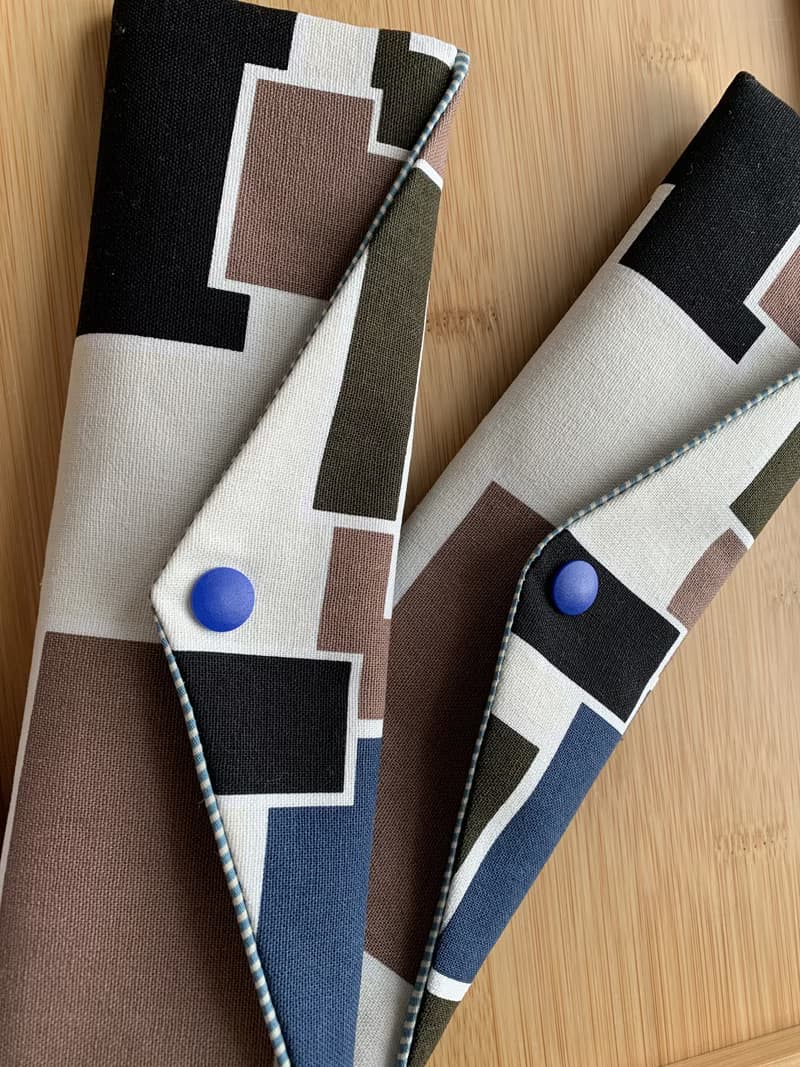 文青風環保純棉筷袋 ~謙謙君子 沈穩藍 潮物 收納 手作餐具袋 禮