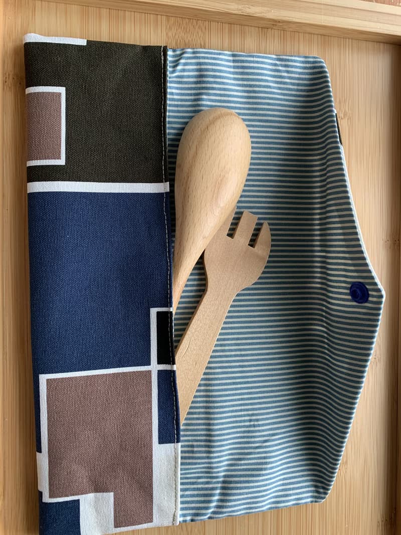 文青風環保純棉筷袋 ~謙謙君子 沈穩藍 潮物 收納 手作餐具袋 禮