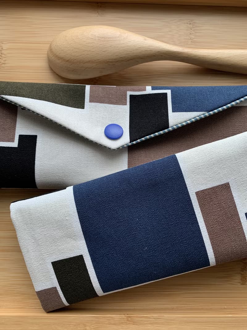 文青風環保純棉筷袋 ~謙謙君子 沈穩藍 潮物 收納 手作餐具袋 禮