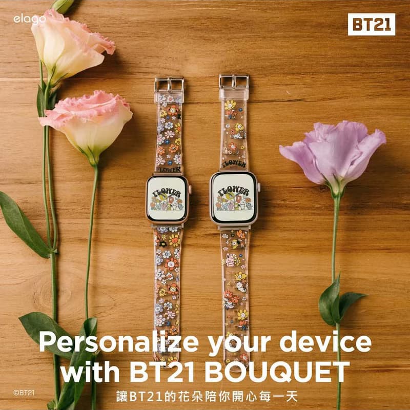 Apple Watch BT21小花系列透明錶帶 聯名限量 S9/8/7/6/5/4/SE