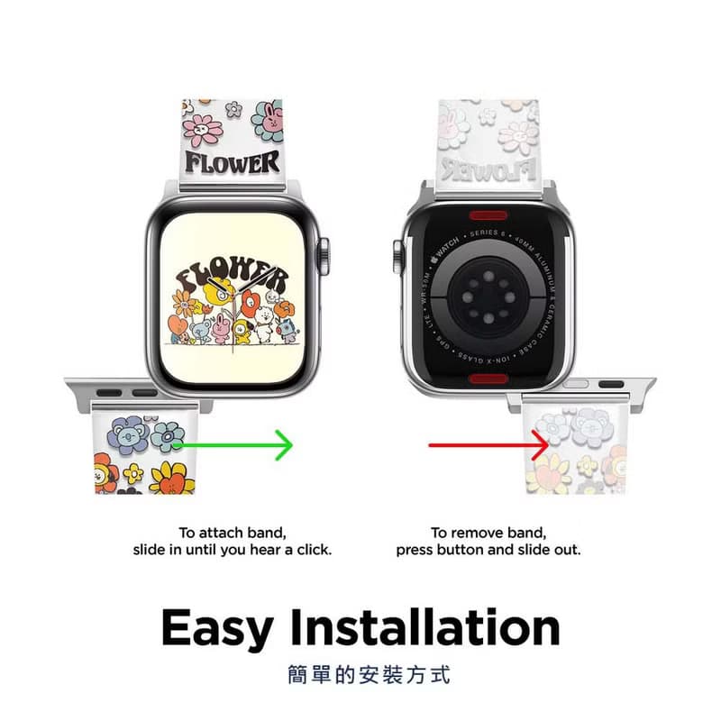 Apple Watch BT21小花系列透明錶帶 聯名限量 S9/8/7/6/5/4/SE