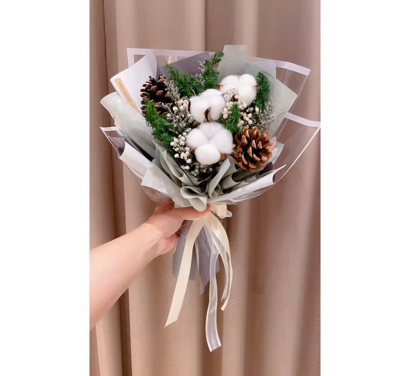 棉花花束 乾燥花束 畢業花束 生日花束 韓式花束 永生花花束 乾燥