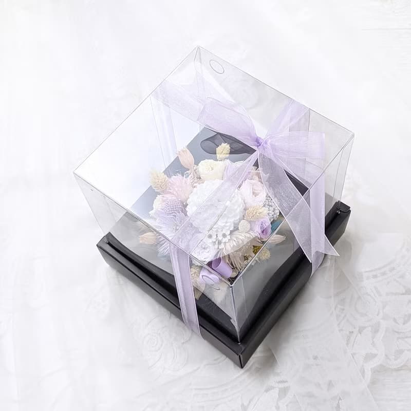 不凋永生玫瑰擴香小盆花-IKEA藍黃配色 聖誕禮物