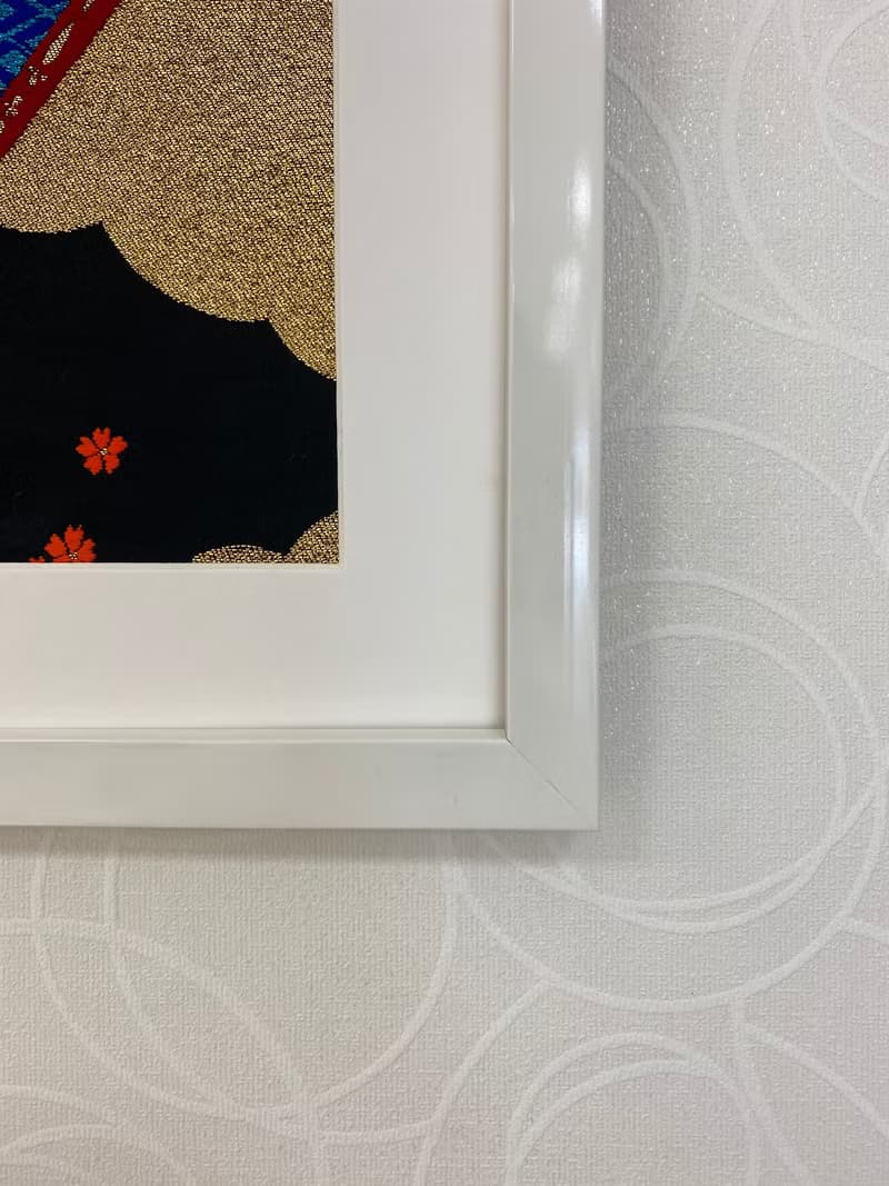 きものアート011　色鮮やかな扇の縁起が良い贈物　壁掛け　和モダンインテリア　引越新築祝い made in japan