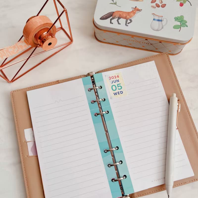 ねこカラーリフィル　ねこみみ罫線ノート　チョコミント