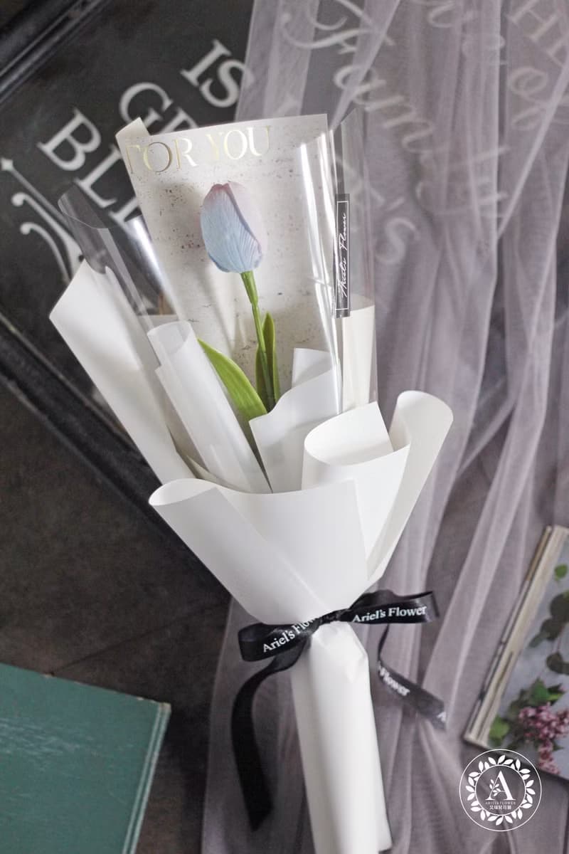 包裝花束 / 香芬皂花系列 / 單朵鬱金香小花束