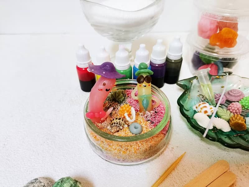 【海底世界花鰻鰻】 親子材料包 香氛蠟燭 沙畫蠟燭 免開火
