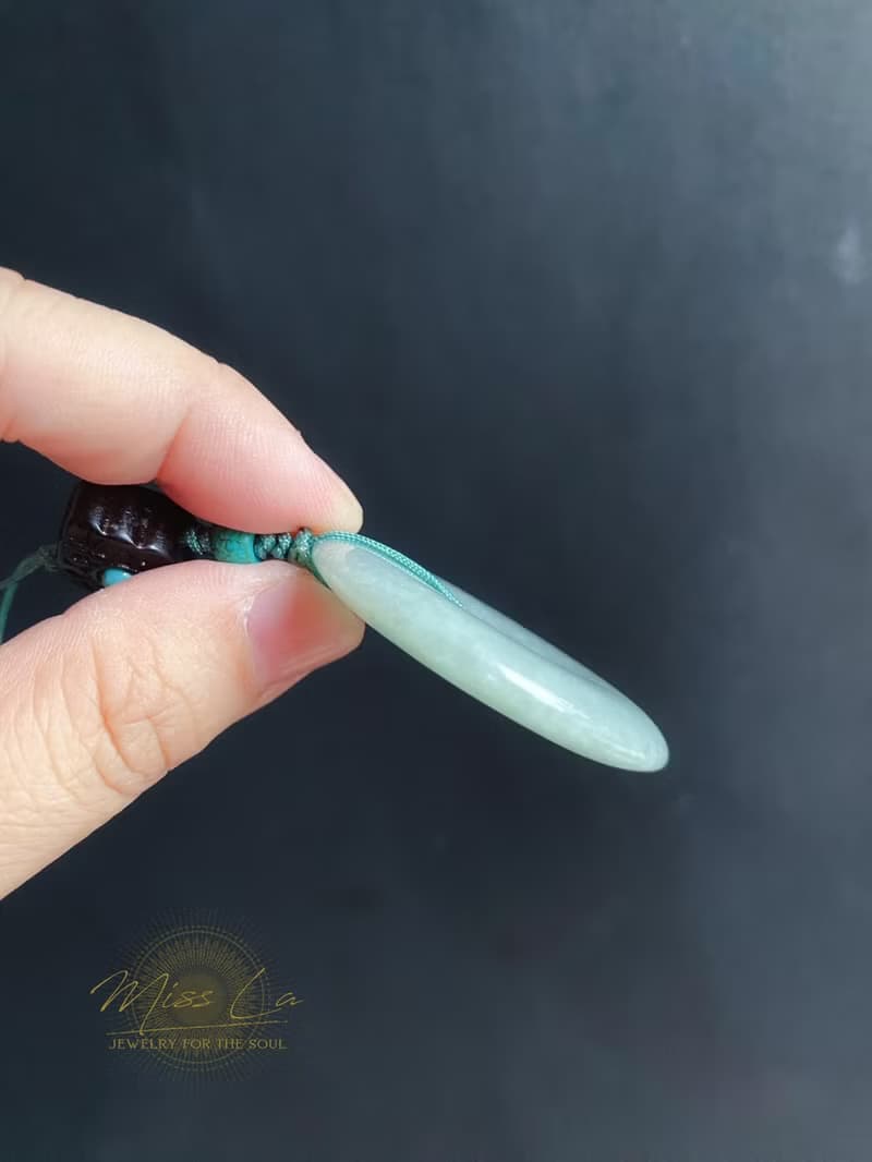 天然緬甸玉翡翠 烏雞 綠底 平安扣 黑檀木 綠松 包掛 手機掛 禮物