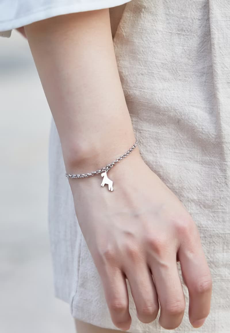 雪納瑞手鍊 - 狗狗背影系列- 抗敏醫療鋼