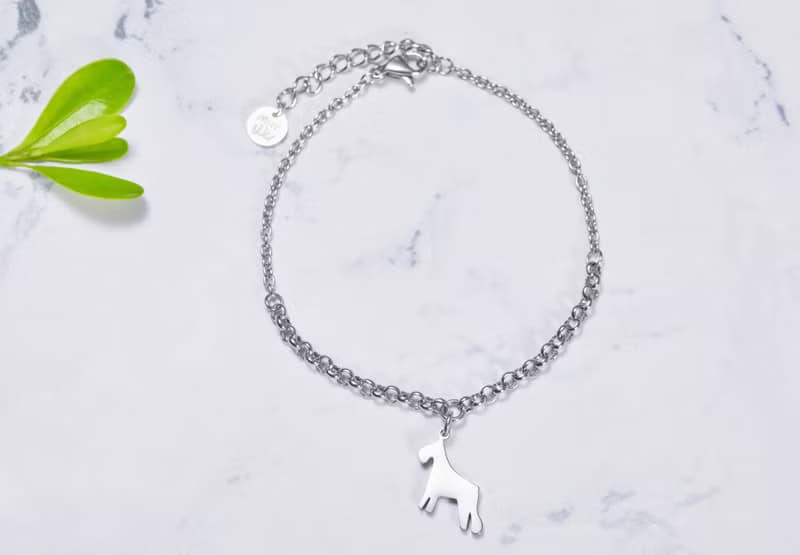雪納瑞手鍊 - 狗狗背影系列- 抗敏醫療鋼